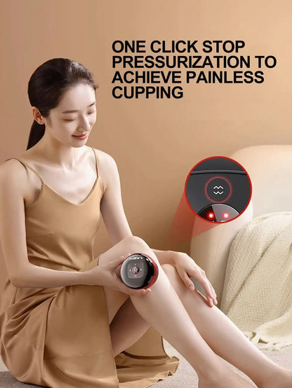 Electric vacuum cupping, scraping, skin massage device, body heating, scraping,suction cup treatment set, health and portabilit