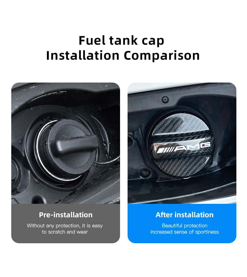 Car Fuel Tank Cap Cover Frosted Aluminum Alloy Lid Auto Accessories For Mercedes Benz AMG A B C E G C260 E300L A200L GLC300 CLA