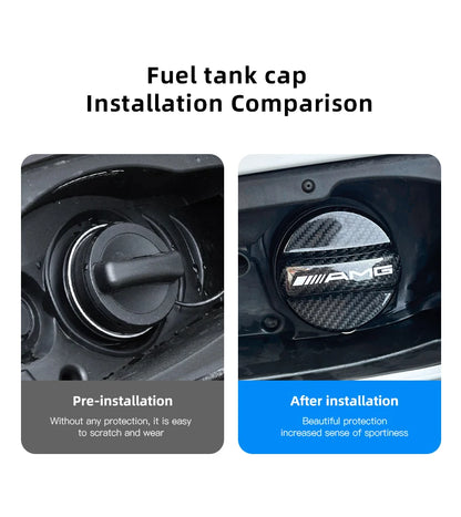 Car Fuel Tank Cap Cover Frosted Aluminum Alloy Lid Auto Accessories For Mercedes Benz AMG A B C E G C260 E300L A200L GLC300 CLA