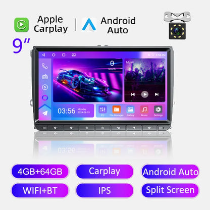 2Din Car Radio Android for Volkswagen Golf 5 6 Polo Passat B6 B7 CC Skoda Jetta Universal Multimedia Carplay Wifi GPS Navigation