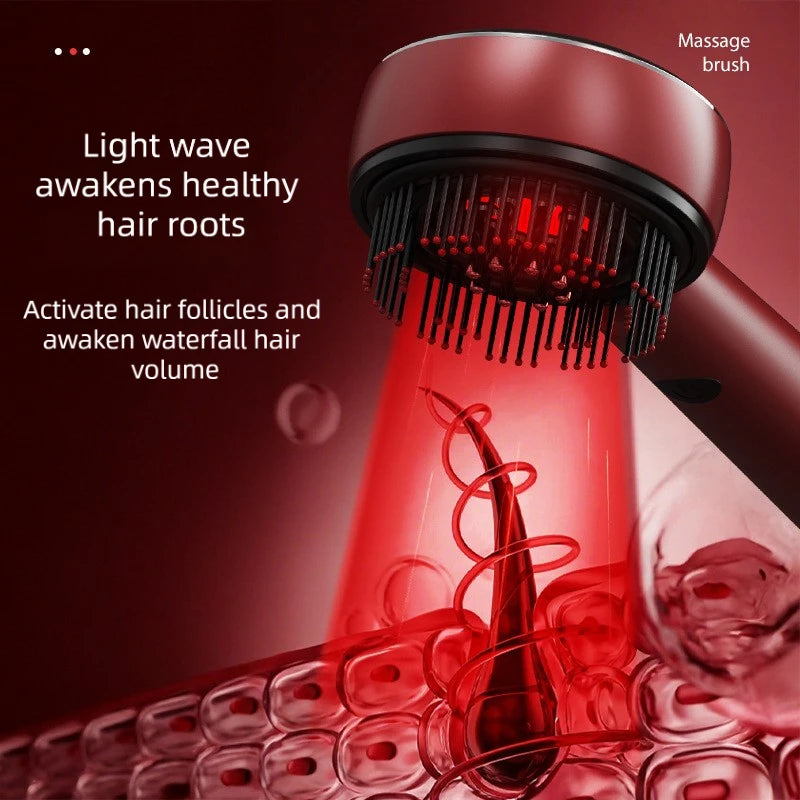 Electric massage comb household red bald skin liquid guide comb micro-current head massager hair brushesbrosse a cheveux
