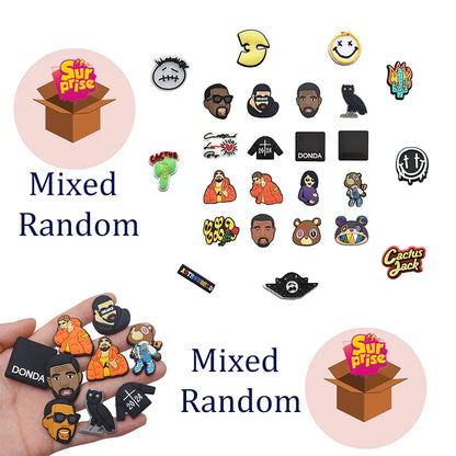 Monster Bear pop singer carton shoe Charms PVC Shoe Decoration For Fall winter wristband clog accessories Kids Halloween X-mas