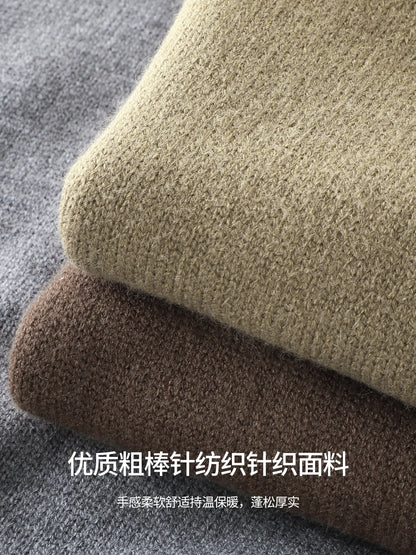 DUKEEN Classic Men's Sleeveless Sweater Vest Autumn Winter Solid Color Preppy Pullover Vest Business Casual Split Neck Knitwear