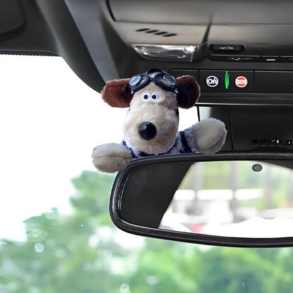 Cute Puppy Rearview Mirror Ornament, Lying Doll, Car Decoration, Central Control Screen Car Doll, Interior Accessories for Women