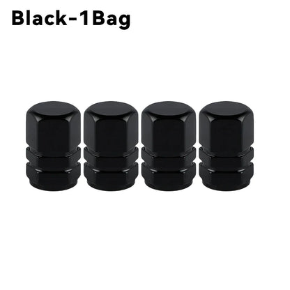 Silver Black Blue Aluminum Alloy Car Valve Cores Tire Valves Caps Air Pump Caps Tuning Products Accessories Replacement
