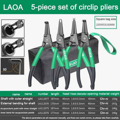 LAOA 7 inch Internal External Pliers Retaining Clips Portable Multifunctional Snap Ring Circlip Pliers For Hand Tool