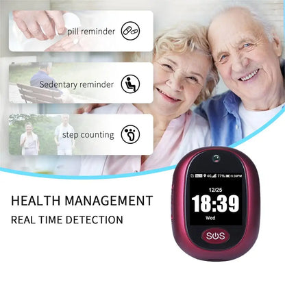 2026 for Elderly 4G GPS Tracking Watch V45 SOS Tracker Device Touch Waterproof IP67 HD Camera Call Health Management Locator