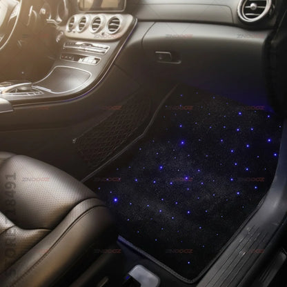For Ford Super_Duty Expedition F-Series E-Transit Explorer Mustang Transit Ranger USB Car LED Starry Sky Foot Mat DIY Can Be Cut
