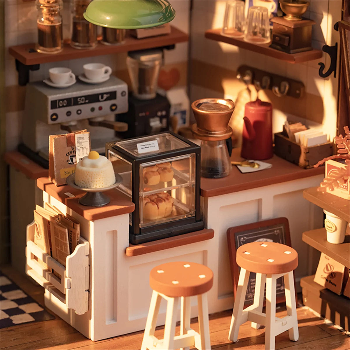 Rolife NO.17 Cafe 3D Puzzle DIY Miniature Dollhouse Kit Crafts Hobbies Amazing Gift for Women Children DG162