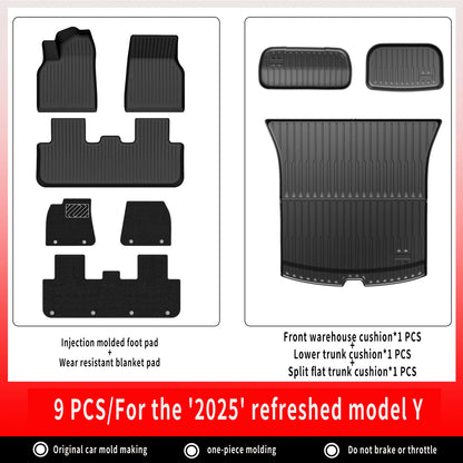 TPE Car Floor Mats For New Tesla Model Y 2025 Juniper Luggage Mat Set Waterproof Anti-slip Trunk Mats Floor Liner Backrest Mats