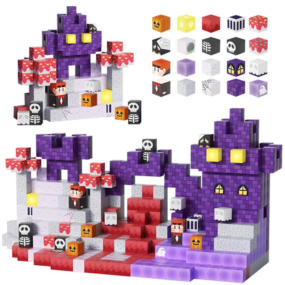 Halloween Day Theme Magnetic Building Blocks, Magnet Cubes, Magnetic Toys, Perfect Birthday Christmas Halloween Gifts