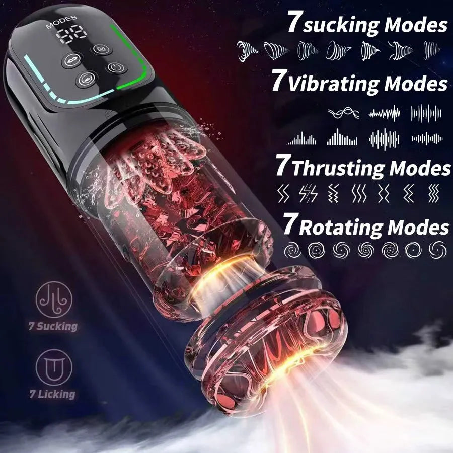 Telescopic Rotation Masturbator Cup Sucking Penis Pump Pocket Pussy Blowjob Sex Toys Stroker Piston Automatic Mastubator for Men