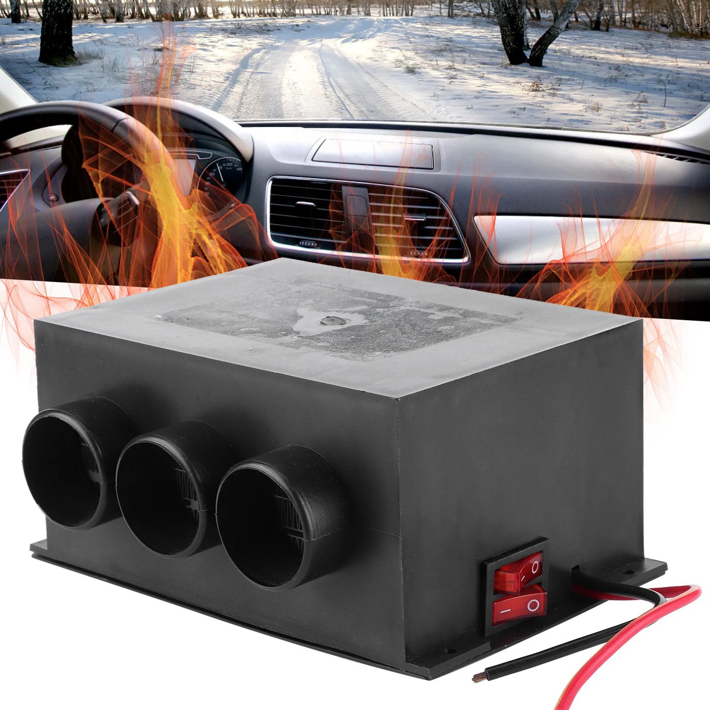 12V Car Heater 3 Hole Portable Winter Heating Warmer  Defroster Fog Removing Auto Interior Accessories Car Demister