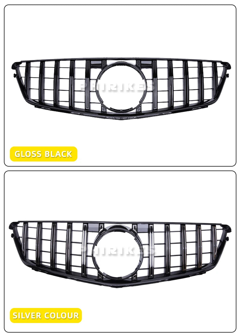 Front Bumper Grille For Mercedes Benz C W204 Sport Racing Grill AMG GT 2007 2008 2009 2010 2011 2012 2013 2014 Facelift