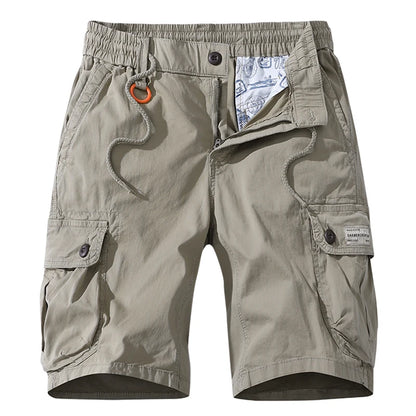 New Summer Men Cotton Cargo Shorts Men Fashion Bermuda Beach Jogger Shorts Men Casual Elastic waist Shorts Male Dropshipping