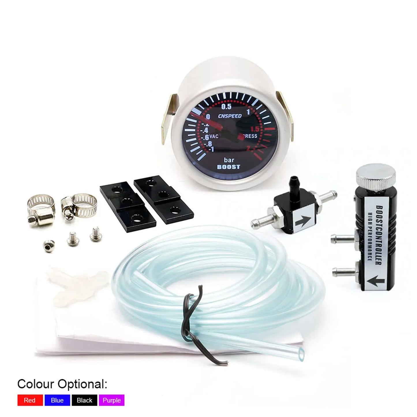 2 "52mm Turbo Boost Gauge -1-2 Bar Car Smoke Len With Adjustable Auto Turbo Boost Controller Kit 1-30 PSI