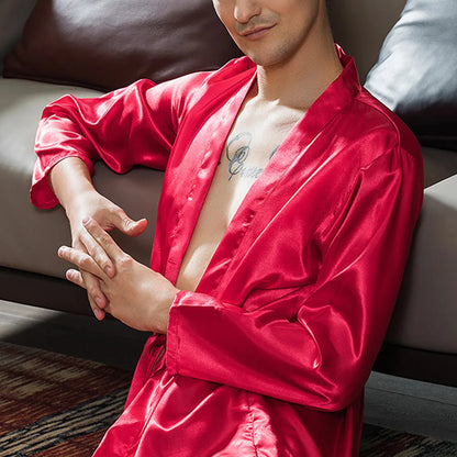 Groom Robe Embroidery Satin Soft Home Bathrobe Nightgown For Men Casual Kimono Groomsman Wedding Party Sleepwear Plus Size 3XL