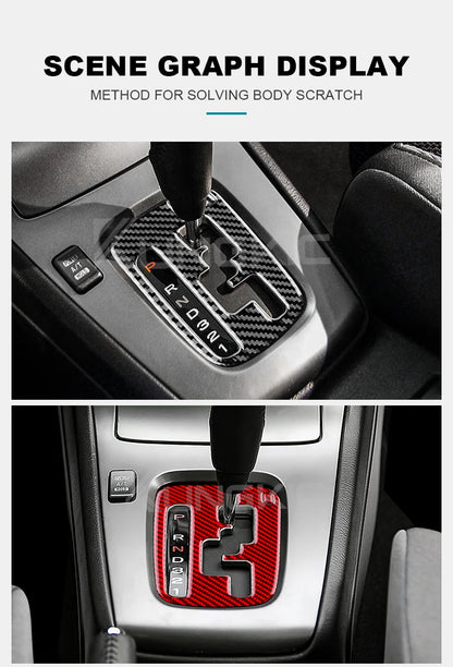Real Soft Carbon Fiber Sticker For Subaru Impreza 2005 2006 2007 Gear Shift Panel Outlet Vent CD Frame Interior Accessories