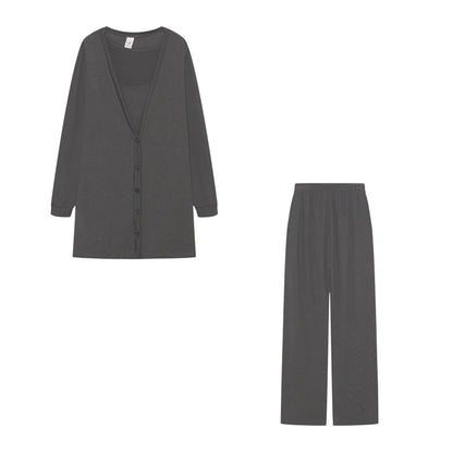 Autumn and Winter Women's Cross-border Knitting Amazon New Western Women's Jacket Vest Pants Three-piece Set