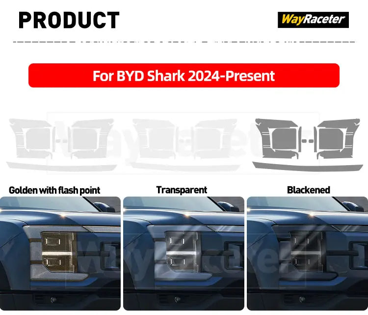Car Headlight Protective Film Transparent Smoked Black TPU Sticker For BYD Shark 6 2025 2026 Off Road 4X4 Exterior Accessories