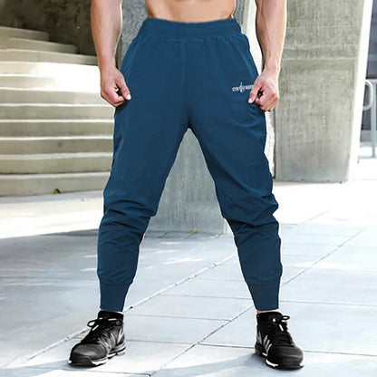 Gym Fitness Running Sport Trousers Men's Casual Bodybuilding Training Bottoms Summer Ultra-thin Breathable Quick-drying Pants