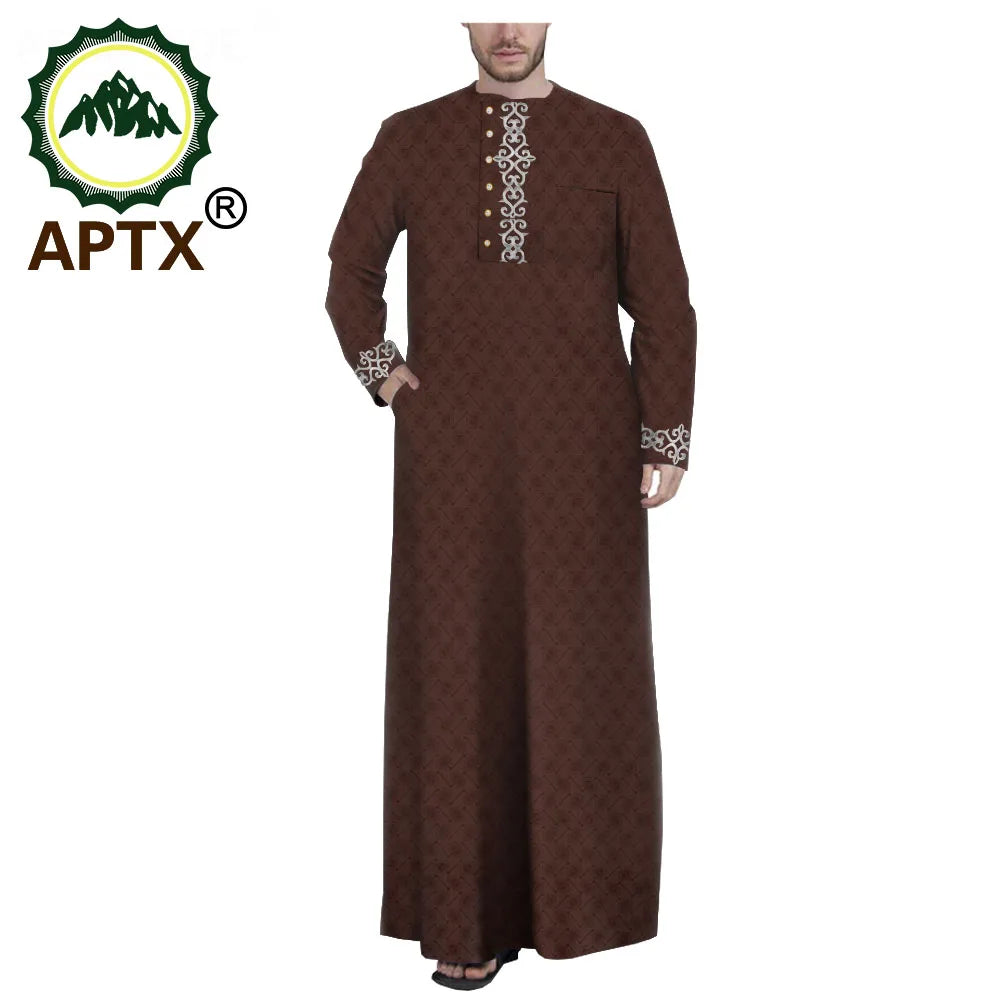 Muslim Jubba for Men Quality Thobe Tailor Made Single Breasted Loose Casual Style Long Robe for Event Wedding TA2014001