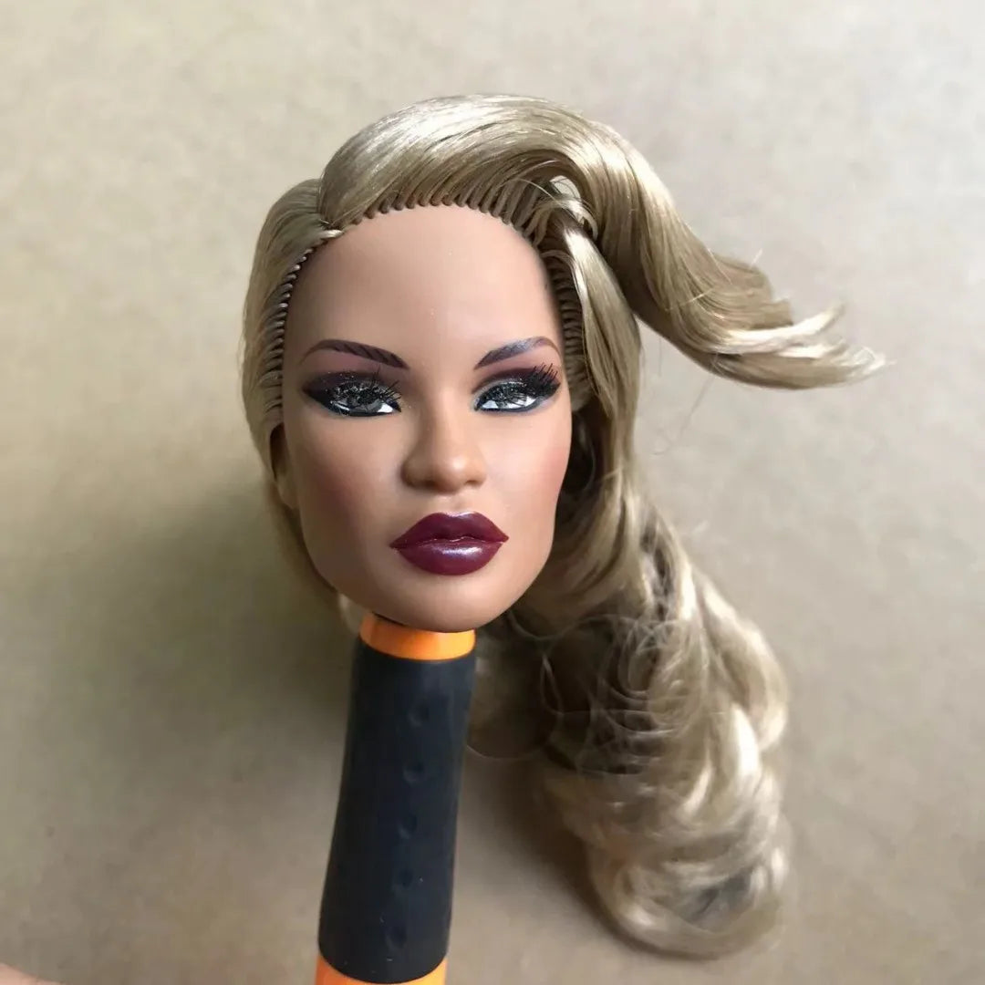 FR Rare Face Doll Heads White Brown Beige Skin Doll Figures Collection Doll Accessories Heads