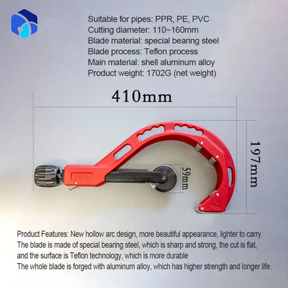 Metal Scissor 14mm-200mm PVC PP PE Bearing Copper Tube Plumbing Cutting Tool Roller Type Stainless Steel Manual Tube Cutter