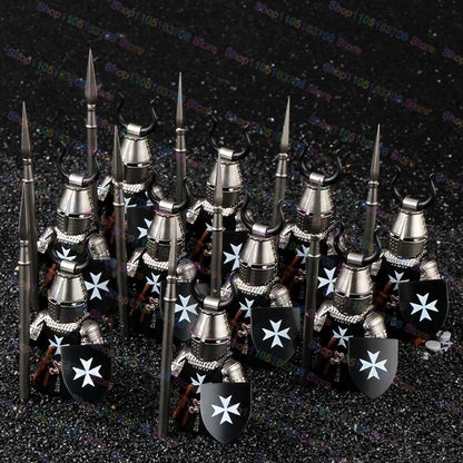Medieval Knights Building Blocks Warrior Soldiers Crusaders Hospital Teutonic Knight Legion Figures Block Toys Accessories