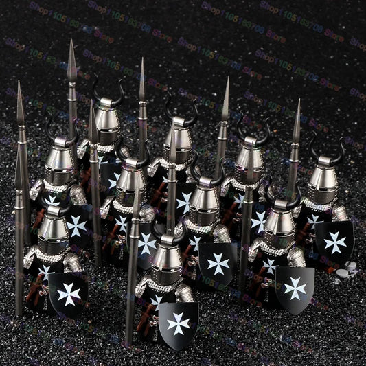 Medieval Knights Building Blocks Warrior Soldiers Crusaders Hospital Teutonic Knight Legion Figures Block Toys Accessories