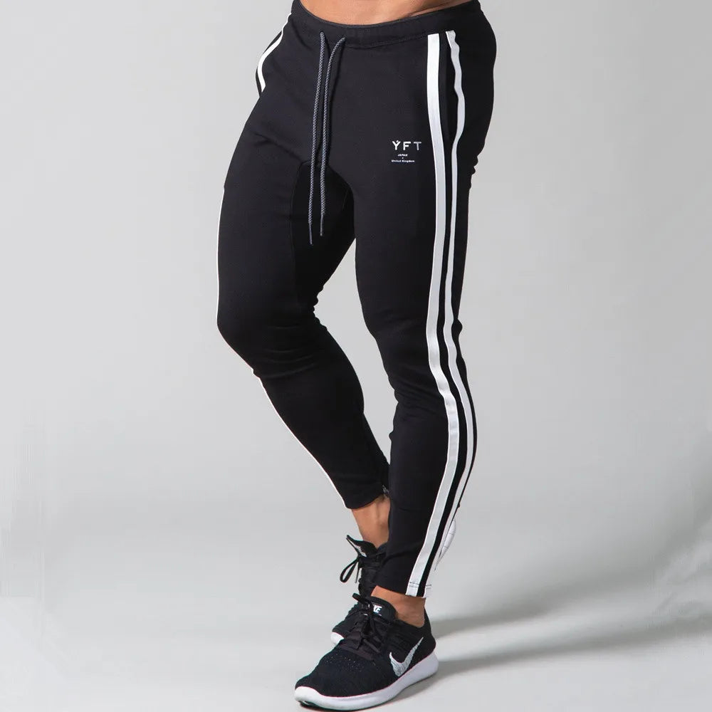 Black Joggers Sweatpants Men Casual Pants Gym Fitness Workout Sportswear Trousers Autumn Male Crossfit Running Sport Trackpants