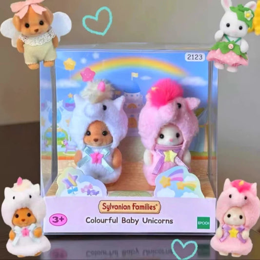 Original Japan Sylvanian Families Anime Figures Christmas Set Robot Unicorn Attack Toy Dressing Party Doll Festival Limited Toys