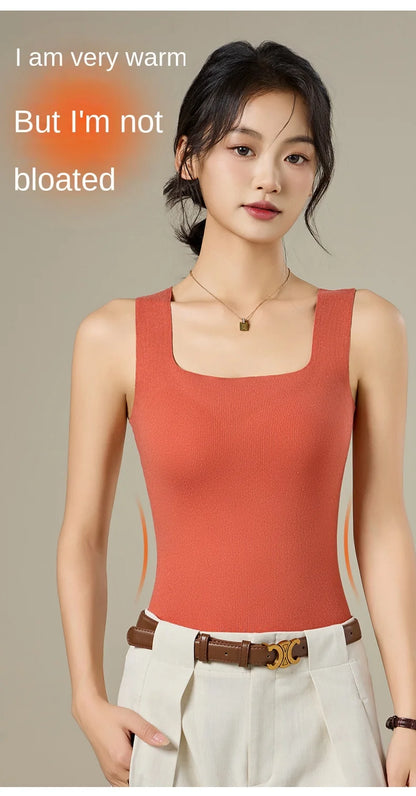 M-2XL For 40-75kg German Velvet Thermal Tank Top Women With Chest Pad Autumn and Winter Thickened Seamless Underwear