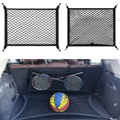 80*60cm Elastic Car Trunk Single And Double Layer Luggage Fixed Storage Net Cargo Organiser Interior Accessories