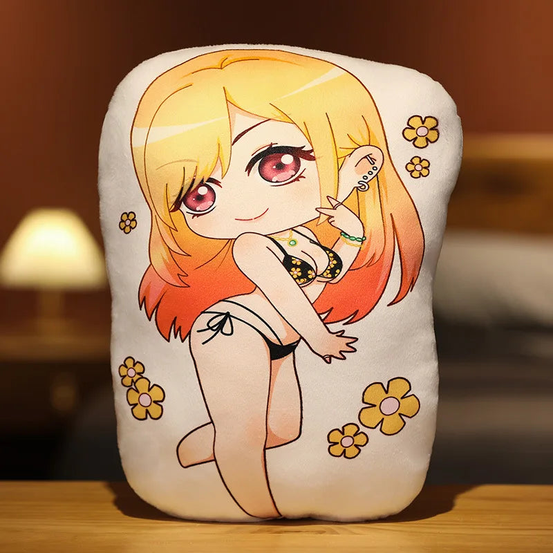 35cm Kawaii Anime My Dress Up Darling Series Q Version Pillow Cartoon Character Kitagawa Marin Creativity Printing Back Cushion