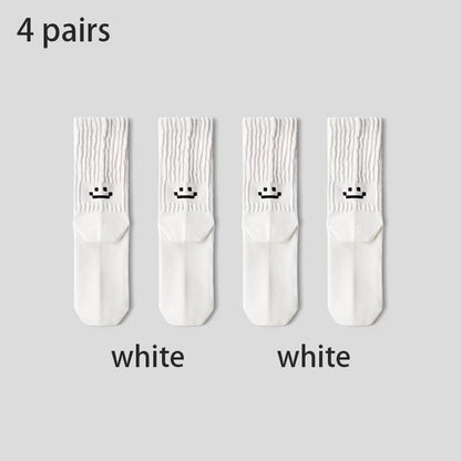 4 Pairs Men's Cotton Work Socks Long Running Breathable Ankle Crew Socks Casual Socks for Men Cycling Socks