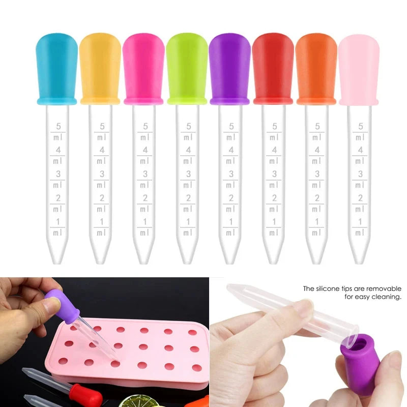 1-30Pcs Small Plastic Graduated Dropper Liquid Eye Ear Pipette Drawing Paint Tools Lab Experiment Toys For Children Kids Gift