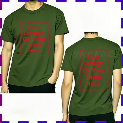 Personalized Men T-Shirt Your Design Here Black Cotton Summer Top Fashion Birthday Present Your Design Here High Quality Tees