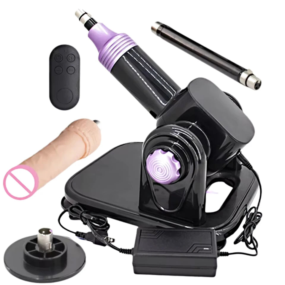 60W Automatic Sex Machine with Big Black Dildo for Women Love Machine Masturbation Pumping Gun for Couple Men Sex Toys