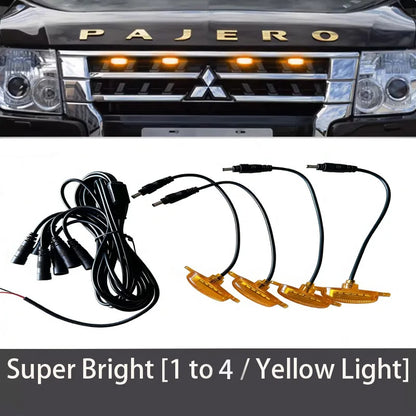 4Pcs 6Pcs Front Grille LED Lights For Mitsubishi Pajero Montero Sport  Outlander Amber DRL Daytime Running Warning Lamps