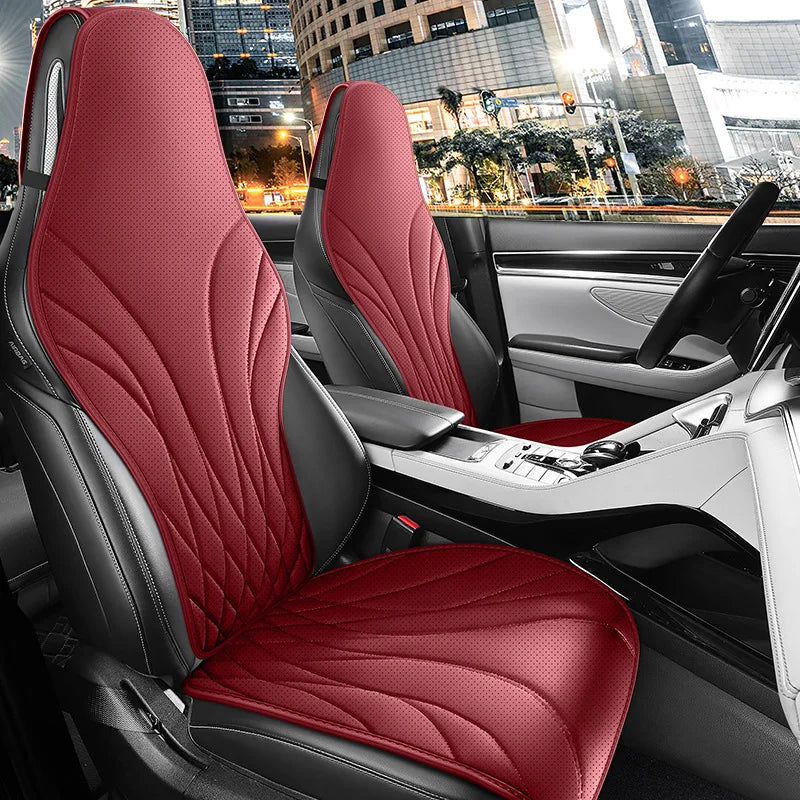 Sporty Universal Car Seat Cover Four Season Auto Perforated Leather Breathable Anti-Slip Covers Cushion SUV Car Seat Protection