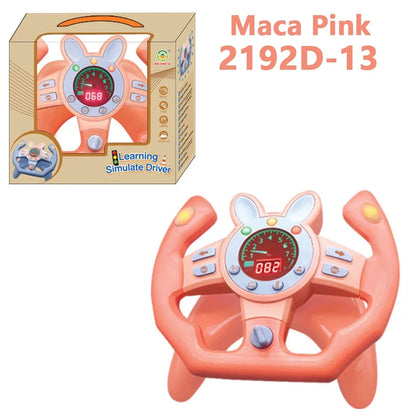 Simulation Steering Wheel Toy Montessori Eletric With Light Sound Baby Kids Musical Educational Copilot Stroller Steering Toy