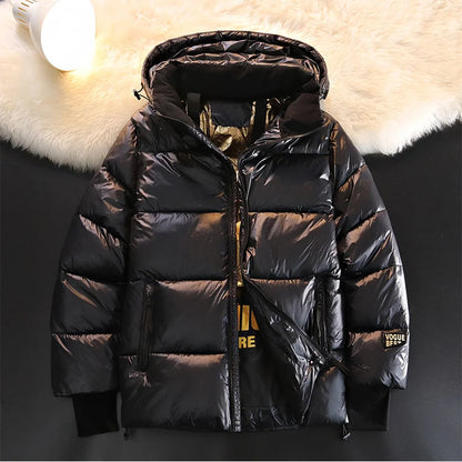 Winter Casual Down Warm Cotton Jacket Men Comfortable Fashionable Outdoor Warm Cotton Jacket Fashion Men  Hooded Cotton Jacket