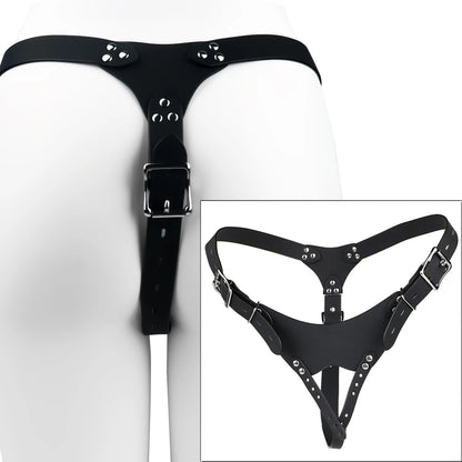 LEZEE Sissy Chastity Belt Harness For Male Chastity Cage Auxiliary Lock Belts Penis Bondage Band Underwear BDSM Sex Toys For Men