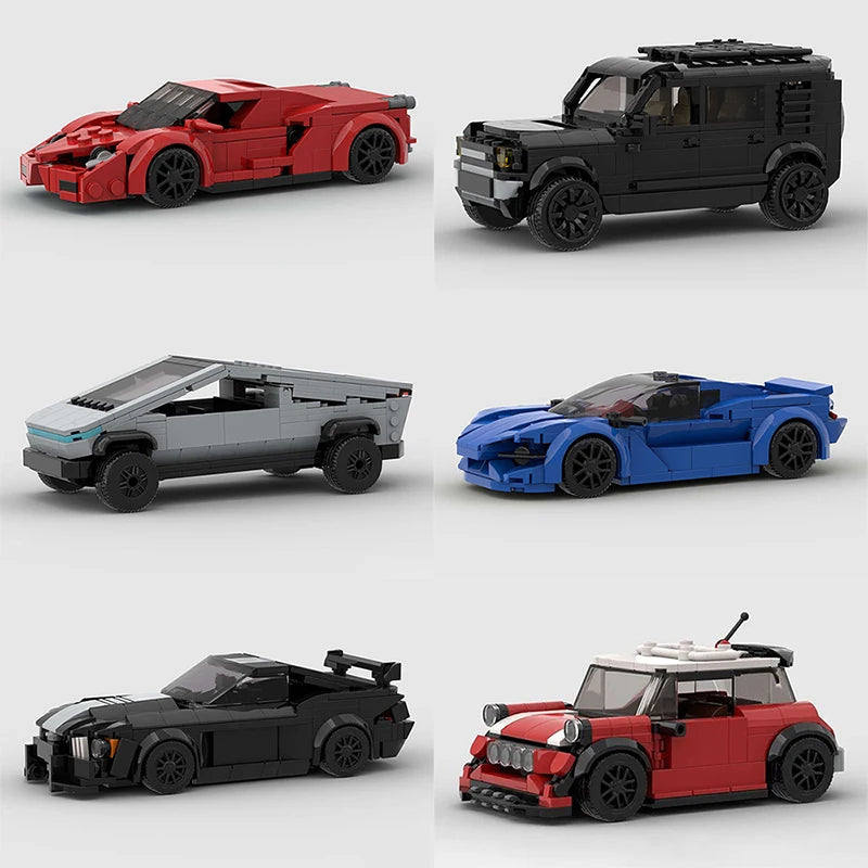Classical Car Speed MOC SUV Racing Police Model Building Bricks Roadster Vehicle City Super Race Blocks Technical Christmas gift