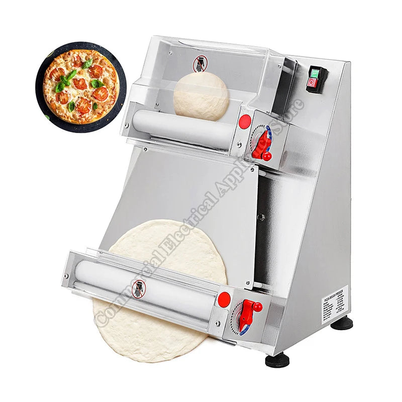 Electric Pizza Forming Machine Commercial Stainless Steel Bakery Bread Dough Former Roller Sheet Pressing Cake Maker