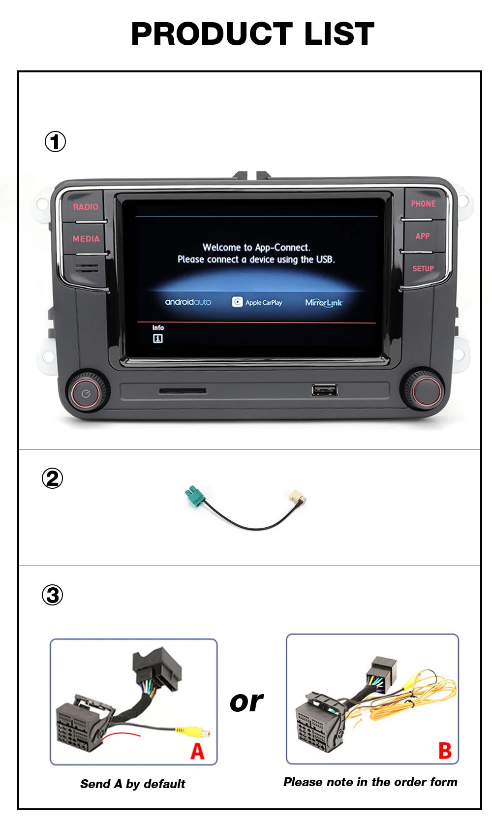 NONAME RCD360 PRO Carplay Car Radio New RCD330 Android Auto MIB Radio For VW Golf 5 6 Jetta MK5 MK6 Tiguan CC Polo Passat B5 B6