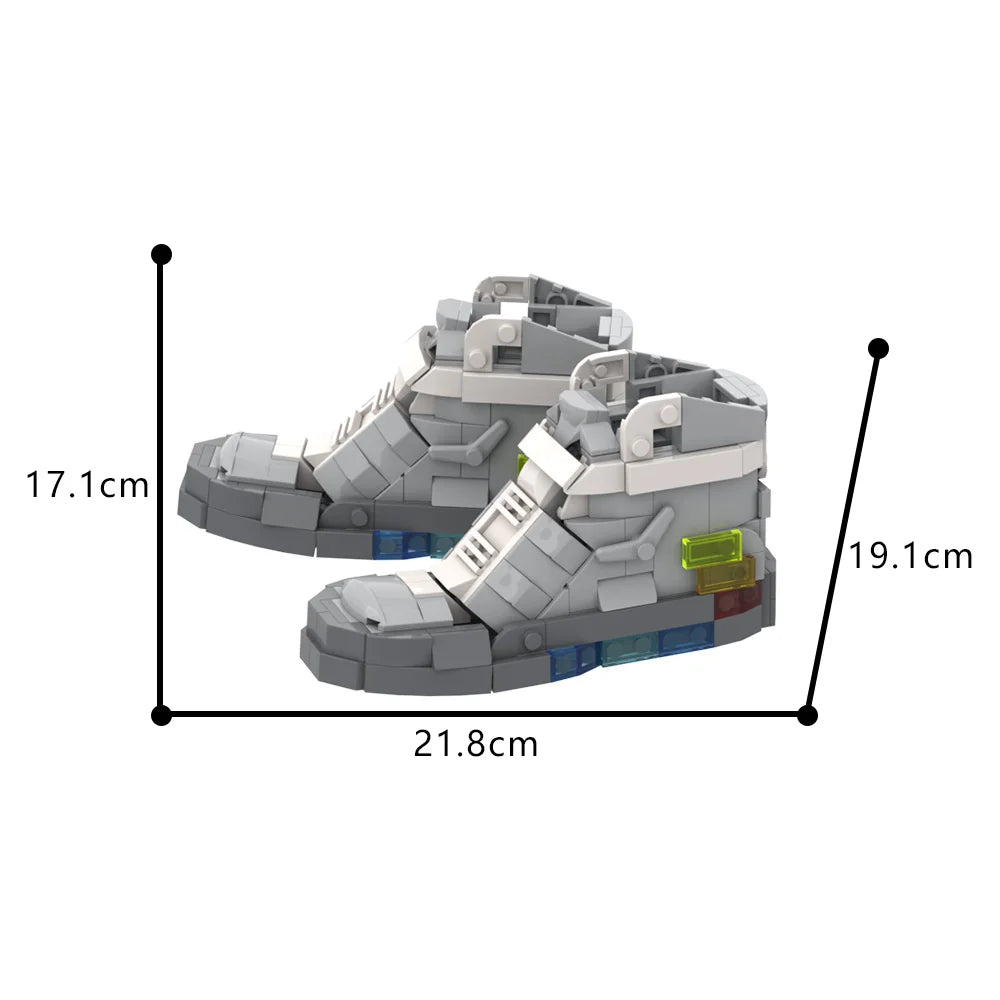 MOC Movie Back to the Future Skateboard Building Blocks Model High Tech Skateboard Shoes Creative Bricks Toys Kids Birthday Gift