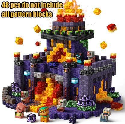 Magnetic Building Blocks New Mine World Magnetic Snow Ice Castle Construction Brick Cube STEM Boy Girl Children Toy Set Gift