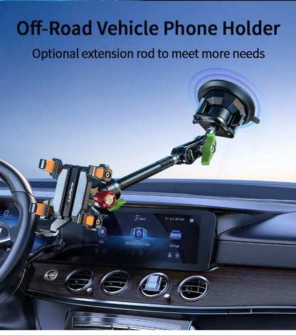 Apex Rush Car Phone Holders  360°Adjustable Metal Five-Claw Phone Clamp Military-Grade Strongest Suction Car Mount